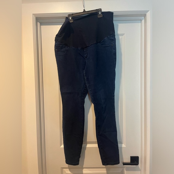 Thyme maternity dark blue slim fit stretch jeans (denim) size XXL, tall (long) - Picture 1 of 4